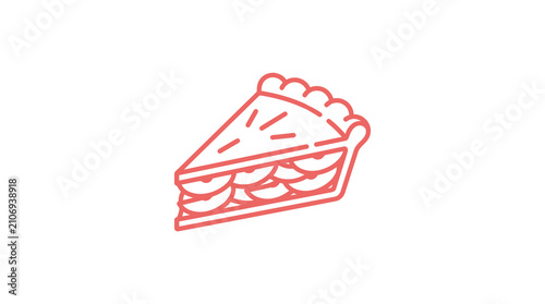 Slice of apple pie line icon.