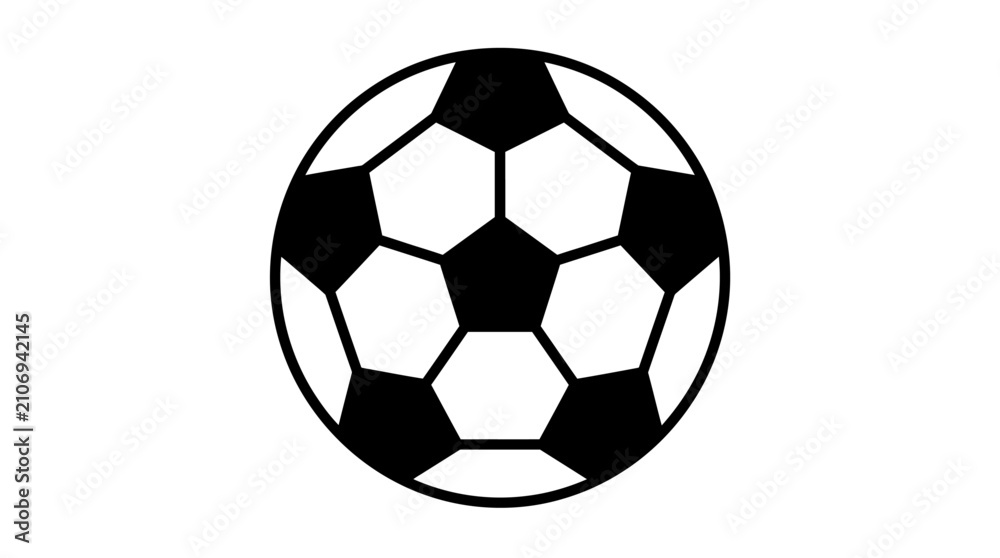 Fototapeta premium Classic black and white soccer ball icon