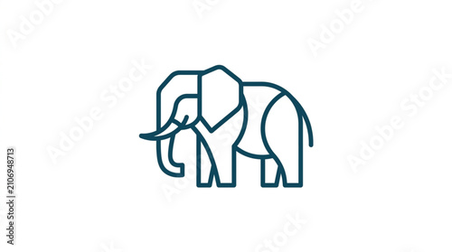 Fotografía Stylized Outline of an Elephant.