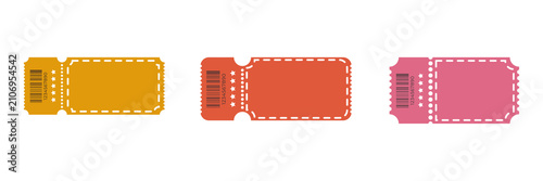 Obraz na płótnie Colorful ticket stubs illustration set for event promotion or design projects on