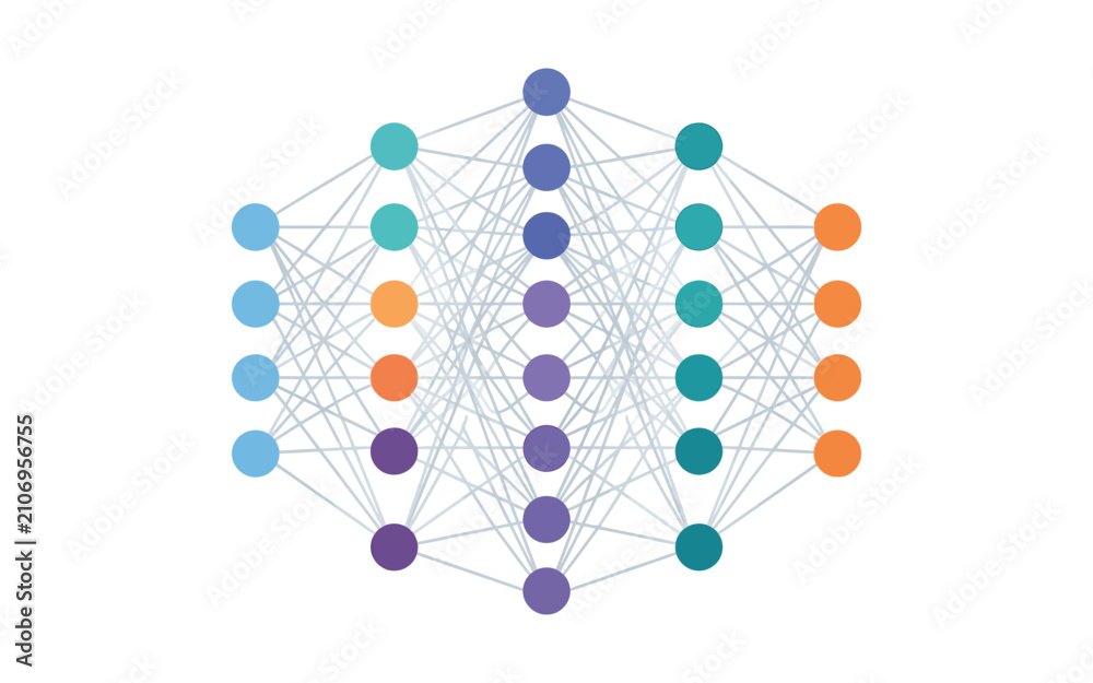 Obraz premium Neural Network Architecture Infographic