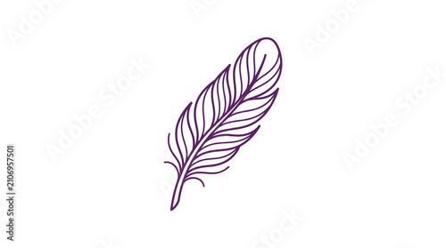 Detailed purple feather stroke illustration.