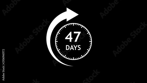 Countdown Timer Animation with Arrow and 47 Days Text in Circular Motion