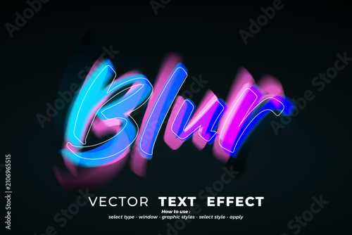Neon Motion Blur Editable Text Effect Template