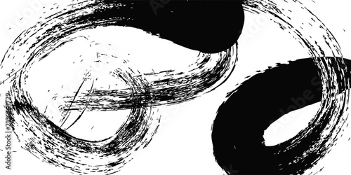 Canvastavla Asbtract black grunge brush stroke