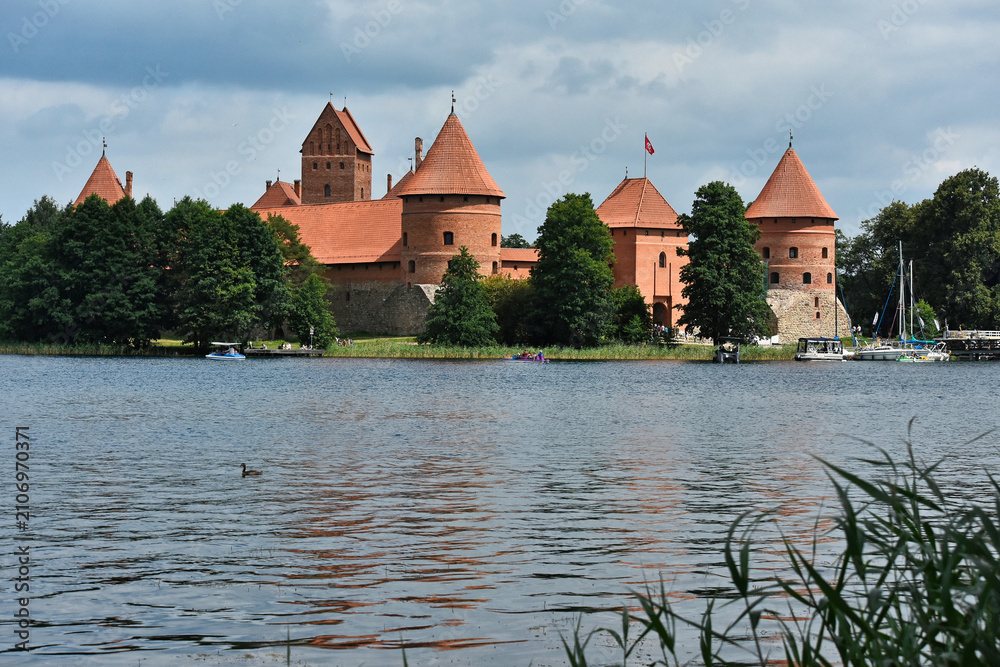 Naklejka premium Gothic Trakai Castle in Lithuania