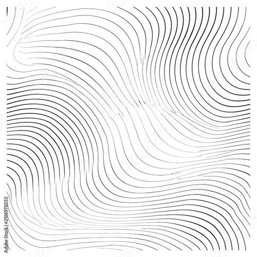 Abstract line art representing wavy terrain with flowing lines and natural curves forming abstract landscape.