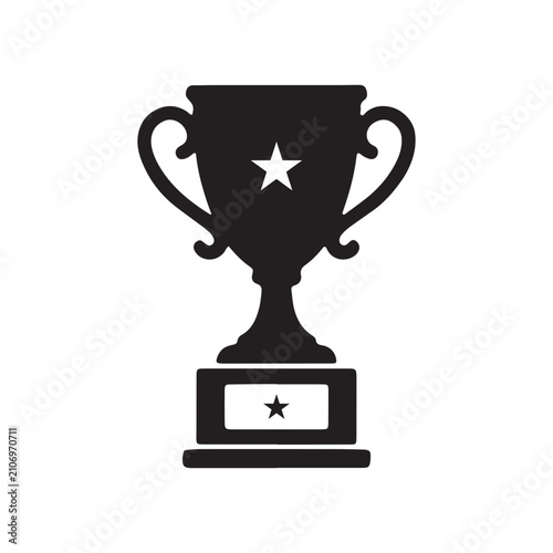 Bild auf Leinwand Winner trophy cup icon with star detail achievement competition champion challen