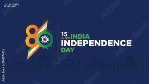 Modern 80th Independence Day banner celebrating India's freedom with a creative tricolor 
