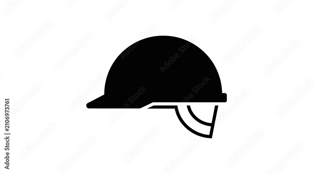 Fototapeta premium Minimalist Flat Vector Icon of a Protective Industrial Construction Hard Hat for Safety and Workplace Engineering Concepts