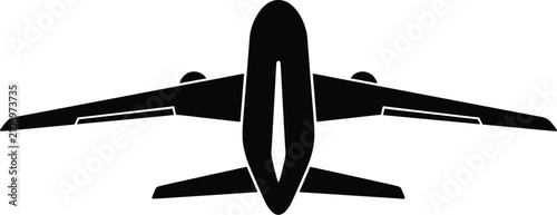 Canvastavla Airplane silhouette icon for travel agency website and airport arrival user