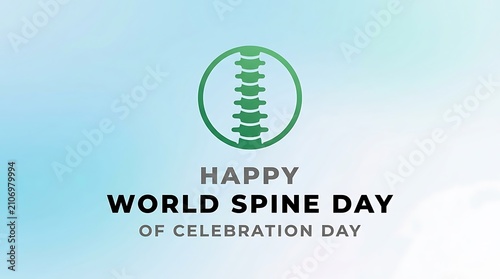 World spine day awareness medical concept with human spinal column icon