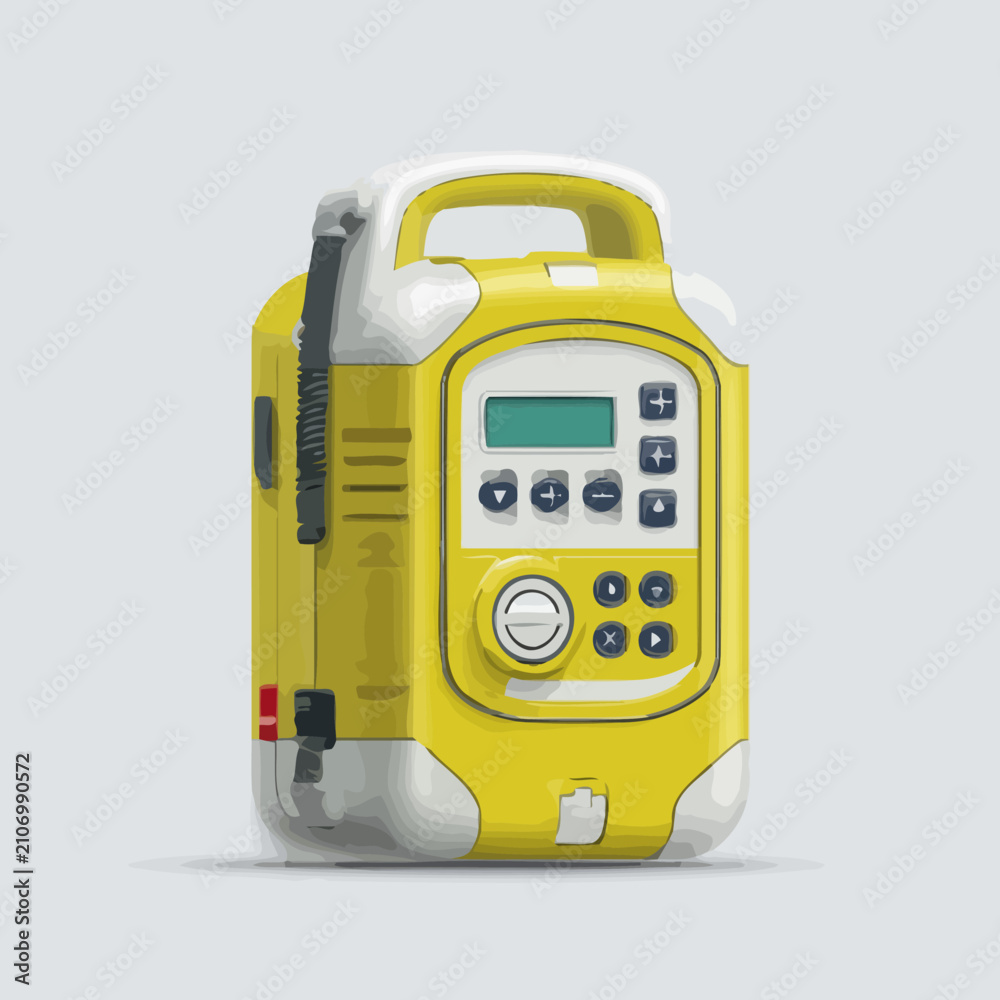Fototapeta premium Portable yellow medical device for emergency treatment