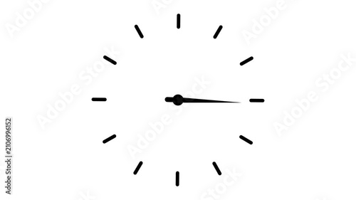Clock spinning, watch animation on white background with alpha channel. Analog clock icon flat style 24 hours day. Twenty four hours clock spinning animation.