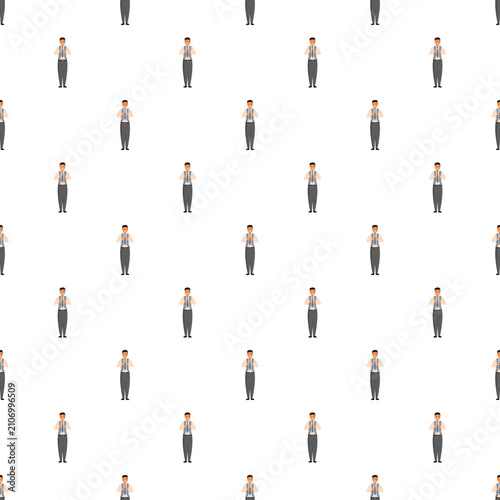 фотографія Businessman character standing in a repeating pattern, representing uniformity a