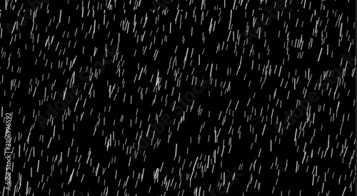 Canvastavla Falling raindrops  black background, Rain overlay Vector.