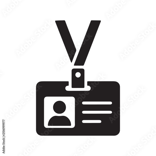 Identification badge with lanyard icon identification security identity employee corporate credential information isolated pictogram