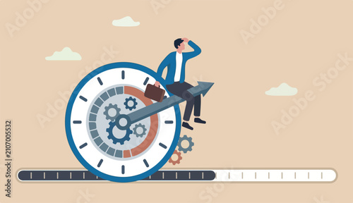 Obraz na płótnie Time management, vision effort to manage project foresee problem opportunity, wo