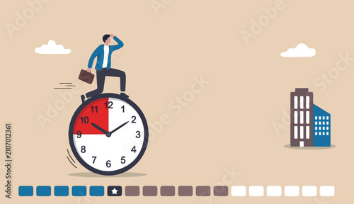 Fotografie Time management, vision effort to manage project a foresee problem opportunity,
