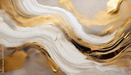 Abstract Artwork Featuring Gold And White Textures Creating A Modern Aesthetic