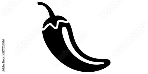 Obraz na płótnie Black silhouette chili pepper icon set showing spicy vegetable designs culinary