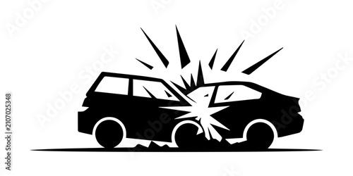 Foto A dramatic illustration of a car crash and high-speed collision accident showing