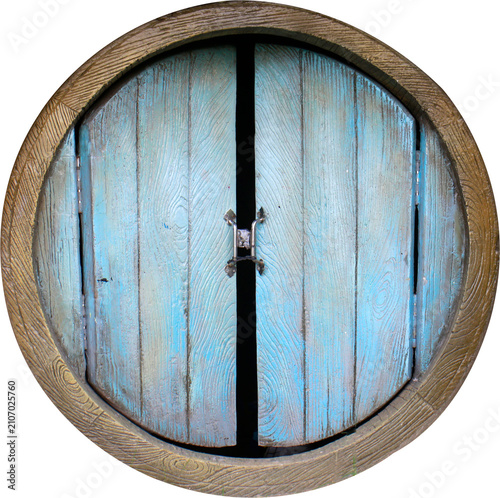 a round wooden door on a transparent background