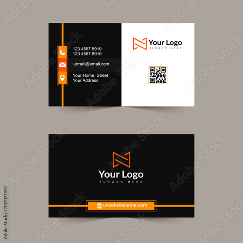 Modern Professional Business Card Design Template with Clean Corporate Branding Layout, Visiting Card Mockup Design Template