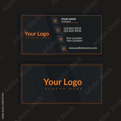 Modern Professional Business Card Design Template with Clean Corporate Branding Layout, Visiting Card Mockup Design Template