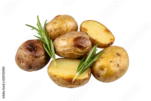Roasted Potatoes With Rosemary Freshly Prepared transparent background