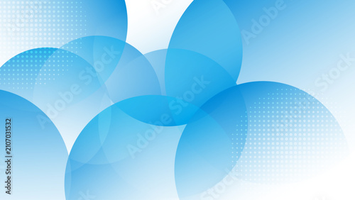 Abstract Blue Background with Overlapping Geometric Circle and Dot Pattern 