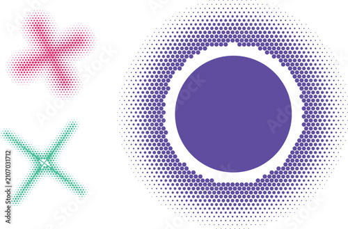Photos Bold purple circle with a compelling halftone gradient alongside dynamic pink pl
