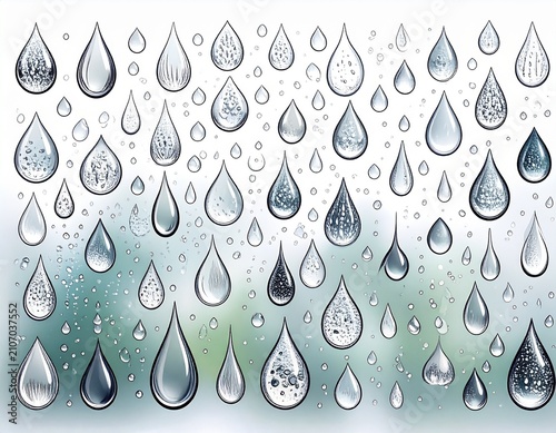 Water droplets on a windowpane, illustrating the beauty of rain and its effects on glass surfaces