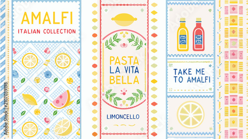 Foto Lemon and floral ornament vector illustration showcasing italian themed designs