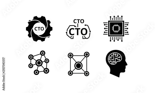 Chief Technology Officer CTO innovation icons