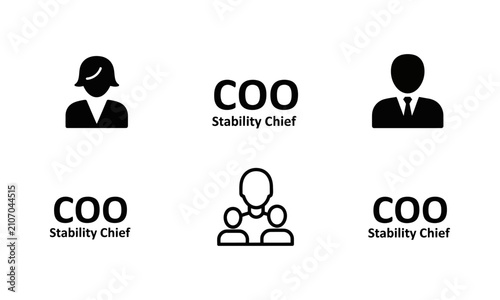 COO and business leadership icon set.