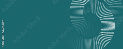 Bilde på lerret Abstract green glowing geometric lines on gray background