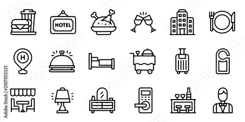 Foto Hotel and Travel Icon Set