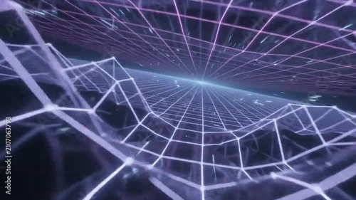 Cubes Grid Landscape & Synthwave Grid Tunnel Loop