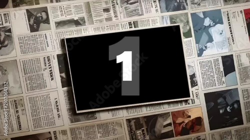 Number 5 Countdown with Vintage Frame