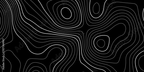 The black grey on white contours vector topography stylized height of the lines. The concept of a conditional geography scheme and the terrain path. Ultra wide. Map vector terrain Illustration.	