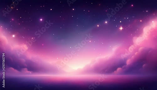 Empty Cosmic Background Blurred Dark Violet Sky Abstract Texture Defocused Pink Light Illustration Magical Space Banner Romantic Style