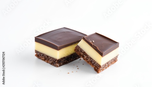 Nanaimo Bar Layered Dessert Chocolate Ganache Custard Filling