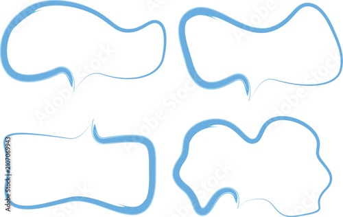 light blue color irregular form creative speech bubbles