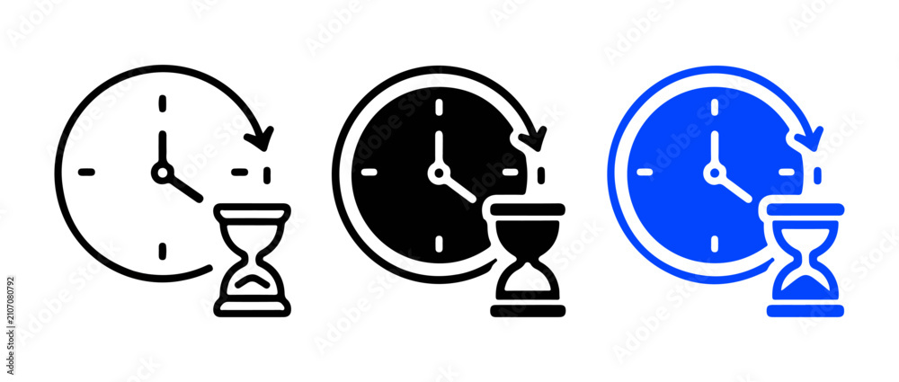 Fotografia Clock with lightning set