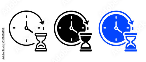 Fotografia Clock with lightning set