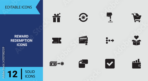 Instant Reward Redemption Claim Process and Prize Payout Solid Graphic Collection