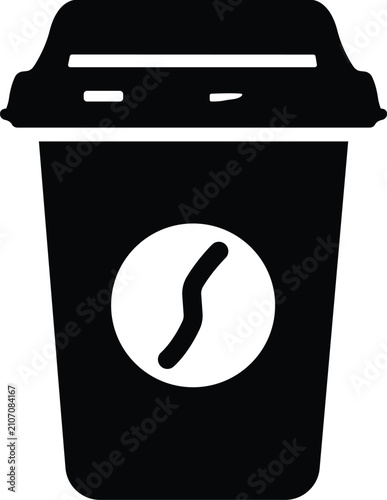 Coffee Takeaway Cup Icon Hot Drink Cafe Silhouette Vector