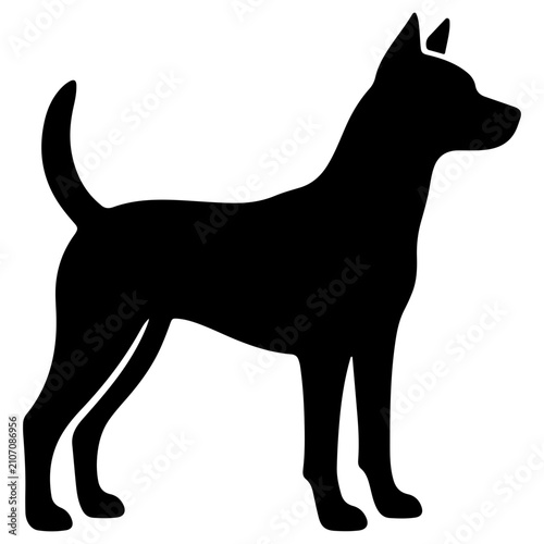 Canvas Print black and white dog vector