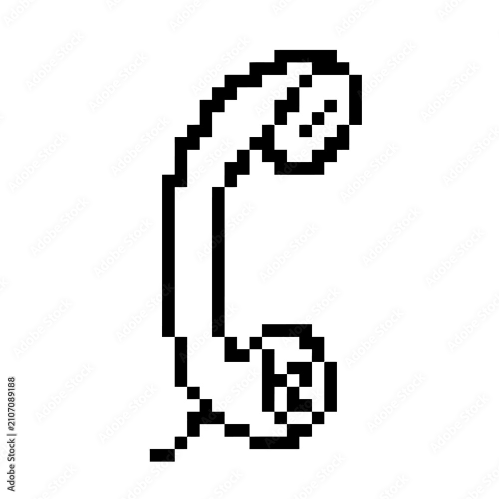 Fototapeta premium Pixel Art Telephone Handset Icon